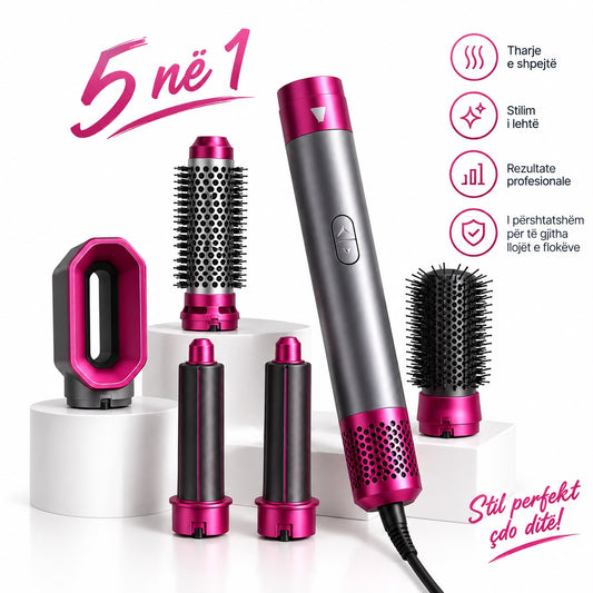 5 në 1 Hair Styler & Dryer – Tharëse dhe Stilues për Flokë